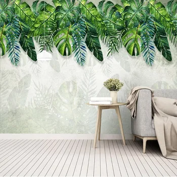 Auto-Adeziv Tapet 3D Moderne Tropicală Frunze de Banane Pastorală picturi Murale Camera de zi Dormitor Impermeabil 3D Autocolant de Perete