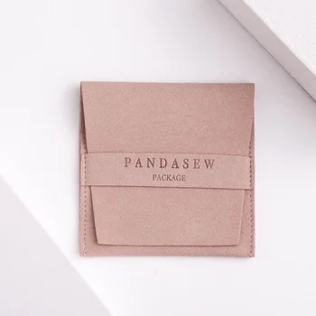 PandaSew Elegant Roz Prafuit Plic Microfibra Bijuterii Punga cu Logo-ul Personalizat