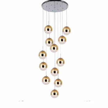 Pandantiv Lampă Bucătărie Modernă cu LED-uri Lumina Pandantiv Sala de Mese Agățat Lumini Living Scara Lampa Minge de Sticlă Lampă de Agățat