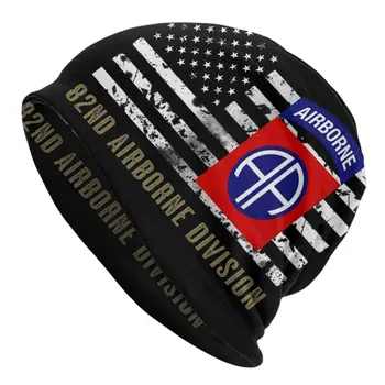 82nd Airborne Division Steagul American Capota Pălărie, Pălării de Tricotat Hip Hop Chelioși Căciuli, Pălării Unisex Cald Multifuncțional Capace