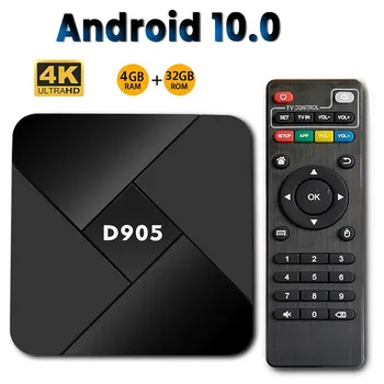 D905 Set Top Box Android 10.0 4GB, 32GB Wifi 2.4 G 4K Amlogic S905X/Youtube Cutie TV Android Media Player Certificare CE s-au Grabit