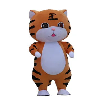Gonflabile Tigru Mascota Costum Corpul Plin de Desene animate de Pluș Costum Tigru Cosplay pentru Divertisment mai Multe Culori