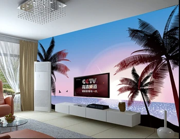 Personalizat tapet peisaj, Sunrise Beach picturi murale pentru camera de zi, dormitor, TV perete de fundal pânză de mătase papel de parede