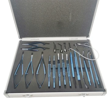 21pcs titan instrument cu care transportă caz medical forcepsContainer chirurgicale kit de rack Oftalmice, Instrumente Chirurgicale vasculare