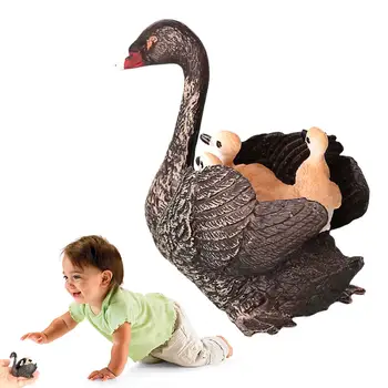Swan Jucarii Black Swan Puiul Model De Jucărie Swan Figurine Miniaturale De Animale Sălbatice Model Pentru Învățământ Joc Pentru Copii Petrecere Copii