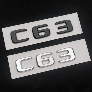 3d ABS Crom Negru Scrisori de Styling Auto Portbagajul din Spate Emblema, Insigna Logo-ul C63 Pentru Mercedes C63 AMG W205 W204 Accesorii Auto