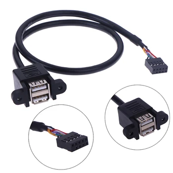 1 buc 9 Pini Placa de baza Antet Pentru 2 Porturi USB 2.0 de sex Feminin Cablu de Extensie Adaptor