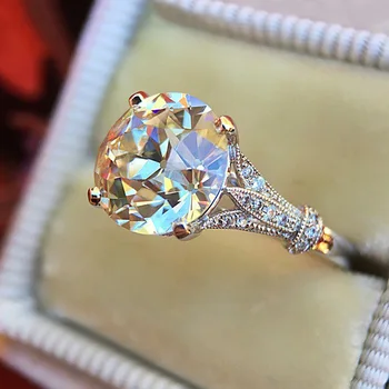 USTAR Mare Cubic Zirconia Femei Inele de logodna de nunta de cristale Strălucitoare de argint culoare inel de sex feminin anel accesorii