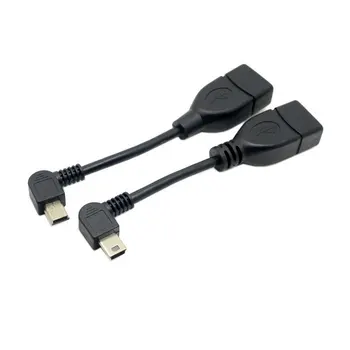 De 90 de Grade la Stânga și la Dreapta în Unghi Mini USB Tip B USB de sex Feminin Cablu OTG 10cm 50cm 0,1 m 0,5 m pentru Tableta