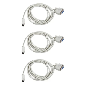 3X DB9P Să 8P Mini Din RS232 Download Cablu Alb 8.2 Ft Pentru PLC DVP-NU-i așa