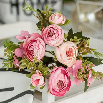 1 BUC Camellia Floare Artificială DIY Buchet de Mireasa Nunta Tesatura Buchete de Flori Decor Căsătorie de Ziua Mamei Buchet de Trandafir de Ceai