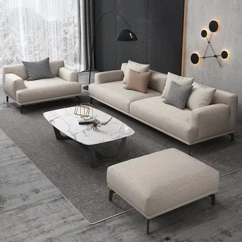 louisfashion minimalist Modern, canapea tesatura apartament Nordic tehnologia trei persoane colț chaise-longue combinație canapea n