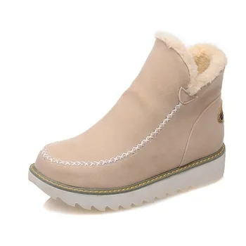 Femei Cizme Glezna Înaltă Calitate piele de Căprioară incalzi Femei Cizme de Zăpadă Plat Iarna Non-Alunecare Pantofi Platforma Doamnelor Plus Dimensiune 35-43