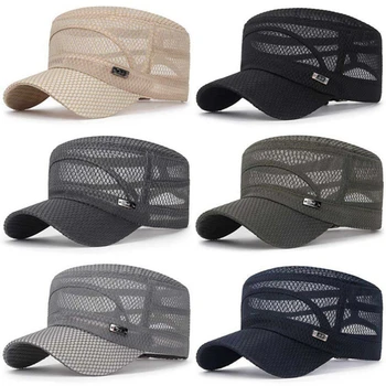 Vara Unisex New Flat Top Hat Barbati Casual Respirabil Umbrire Net Capace Doamnelor Soare În Aer Liber Pălărie De Protecție
