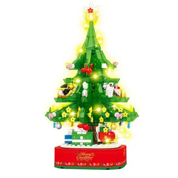 Pomul De Craciun Set De Construcție Pom De Crăciun Cutie De Muzică De Crăciun Copac Blocuri De Iluminat Pom De Crăciun Mai Devreme Jucărie De Învățământ Pentru K