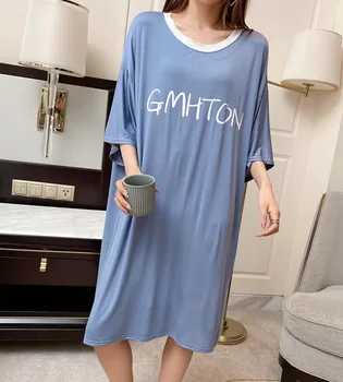Vara Modal cămașă de noapte pentru Femei Cămașă de noapte Pijamale Scrisoare de Imprimare Vrac Casual Rochie de Noapte Femei îmbrăcăminte de noapte cămăși de Noapte camasa de noapte