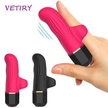 VETIRY Degetul Vibratoare Penis artificial Vibratoare Jucarii Sexuale pentru Femei 12 Viteza de sex Feminin Masturbari Vaginul, Labiile Masaj Clitoris Stimultor