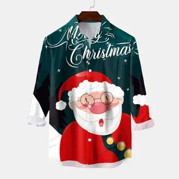2023 Crăciun Tricou Moș Crăciun Xmas Bluza Cu Maneci Lungi Petrecere De Vacanță Topuri Supradimensionate Tee Shirt Pentru Bărbați Îmbrăcăminte Harajuku Camisa