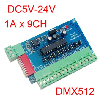9-canal DMX512 Decodor Bord cu 9 canale DMX Control Board, 3 Seturi de RGB de Ieșire de Lumină LED de Control
