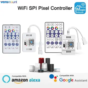 Magic Home SPI 28keys WiFi Controler cu LED-uri RF APLICAȚIA Control Vocal Pentru WS2811 SK6812 WS2812B Adresabile Pixel LED Strip DC5V-24V