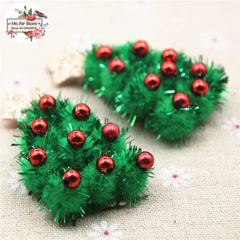 2 buc 38x62mm pom de Crăciun Non-țesute Pânză Paiete patch-uri de Aplicatii pentru haine de Cusut Consumabile diy meșteșug ornament