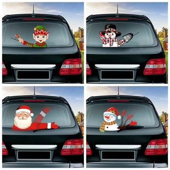 Masina Autocolante de Crăciun, Moș Crăciun, om de Zăpadă Desene animate PVC Autocolante pentru Casa Auto Fereastră Corpul Decorative Autocolante Decor de Crăciun