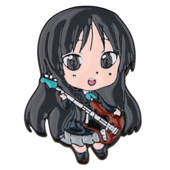 YQ1098 Film Anime Chitara Fata Email Pin Femeile Brosa Desene animate Instrument Muzical Insigna Bluza Blugi Rucsac Bijuterii Drăguț Cadou