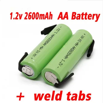 100% NOU de 1.2 V AA Ni-Mh baterie 2600mah nimh mobil coajă Verde cu sudura file aparat de ras electric de ras periuta de dinti
