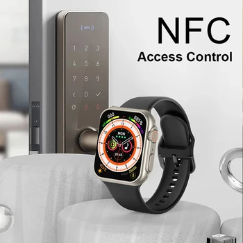 Ceas inteligent Ultra 8 NFC Control Acces, Deblocarea Smartwatch Seria 8 de apelare Bluetooth 2.0 Inch de Încărcare fără Fir de Fitness Brățară