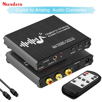 Digital la Analogic Convertor Audio cu Bass Volum de Control de la Distanță RCA-3.5 mm jack pentru căști 192kHz DAC Converter pentru HDTV TV Box