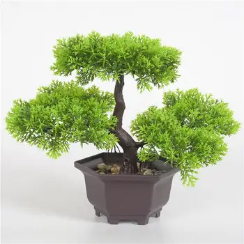 Plante artificiale Bonsai Realist Frumoase Ornamentale de Simulare de Ace de Pin, Chiparos Plante Bonsai pentru Acasă