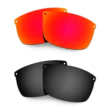 HKUCO De Carbon Lama ochelari de Soare Polarizat Lentile de Înlocuire 2 Perechi Red & Black