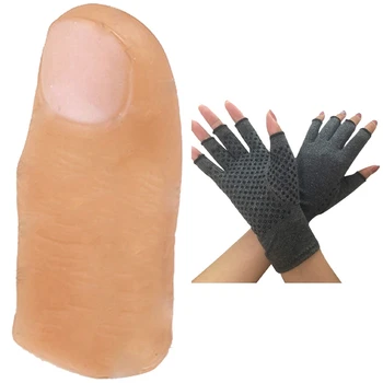 5Pcs Simulare Degetul Maneca Fals Vârful Degetului mare Degetul Magic Glumă Truc Prop Jucarii Cu Compresie Mănușă 1 Pereche L