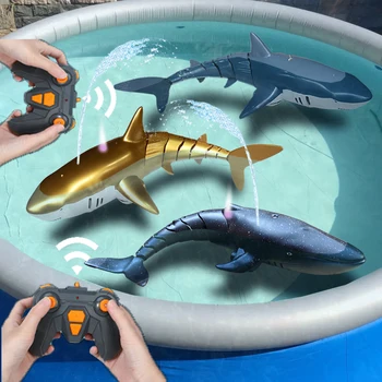 Rc Shark Boy Baie Jucărie pentru Copil Fata de Copil Simulare Spray cu Apa Control de la Distanță Balena Animal Barca Submarin Pește-Robot Piscina Plaja