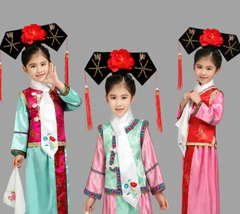6 Culori Noi Broderie Fata Qing Costum de Printesa pentru Copii Hanfu Curtea Veche Rochie de Cosplay de Performanță Etapă
