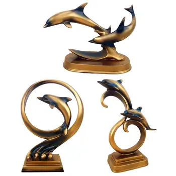 Delfin Decorative Statuie Animal Marin Sculptura pentru Acasă / Birou Decoratiuni