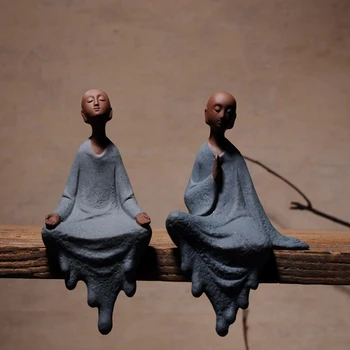 Decor Din Ceramică Meserii Creative Desktop Decor Drăguț Ceai Animale De Companie Ornamants Minunat Călugăr Living Home Decor Figurine