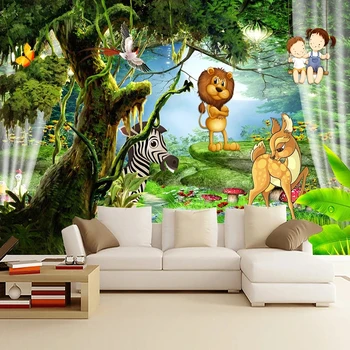 Personalizate 3D Fantasy Forest Estetice Desene animate pentru Copii Cameră Foto picturi Murale, Tapet Living, Dormitor Copii Eco-Friendly 3 D