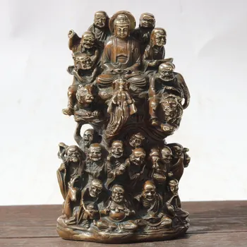 Chineză Manual Vechi de Cupru statuie Antică, 18 Arhat Figurine decor Acasă Meserii Sculptură din Metal