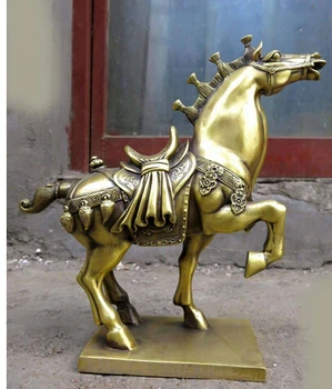 13 de China alamă mano de obra fina hermosas fuertes del caballo escultura estatua de cupru decor fabrica de bronz Alamă