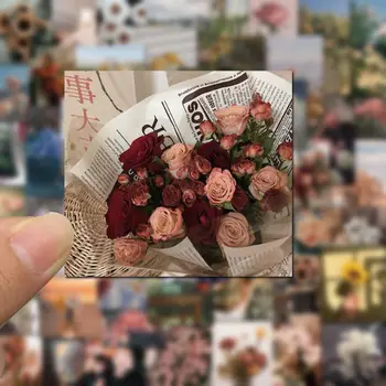52 Romantic de Flori Uri de Stil de nivel Înalt Sentiment de Flori de Mână Cont Autocolante Coajă de Telefon Mobil Decoratiuni Autocolante Creative