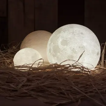 Romanul 3D în Formă de Lună Lumina LED Magic Interioară Lunar Lampa de Birou Lumina Dormitor Romantic Lumina de Citit Festival Perfect Cadou
