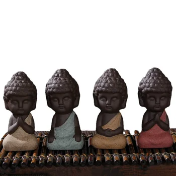 acasă docer mică statuie a lui Buddha călugăr figurine teapet ceramice budist ambarcațiuni ornamente decorative buda sculptura
