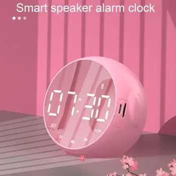 Mini Difuzor Wireless Ceas cu Alarmă pentru Elevi compatibil Bluetooth Speaker Multifunctional Suprafață Oglindă