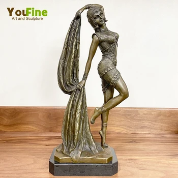 17Inch Bronz Sexy Femeie Statuie de Dans Egipt Feminin Bronz Sculptura de Turnare a Meșteșugurilor artistice Pentru Decoratiuni Interioare Ornament