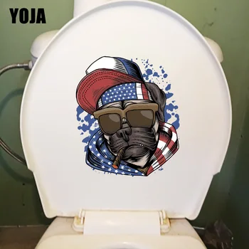 YOJA 20 X 22,9 CM Trase de Mână Pug Personalitate Desene animate Autocolante de Perete de Moda WC Lavoar Decor Decalcomanii T1-2999