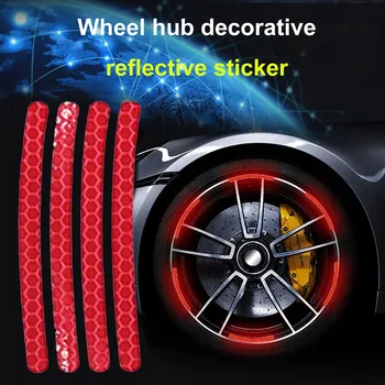 20 de PC-uri Auto Butuc Roata Sticker Mare cu Benzi Reflectorizante Bandă Pentru Masina Motocicleta de Conducere de Noapte Siguranță Luminos Universal Autocolant