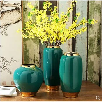 Modern albastru vaza ceramica, aranjament de flori cu flori uscate, decorative pentru casa mobilier de birou