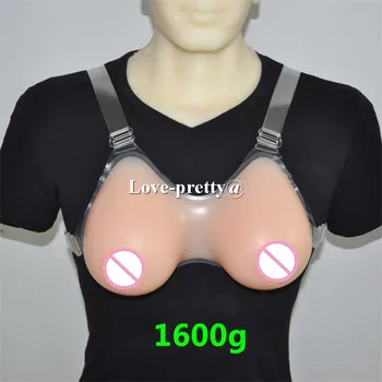 1600 GRAME de silicon borsten cupa e realist mamare din silicon forma cu curea sâni falși pentru transsexuali și travestiuri