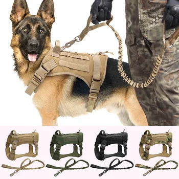Tactic Hamul De Exterior Camuflaj Câine Vestă Câine Ham Piept Militar Vesta De Lucru Câine Câini Animale De Companie Accesorii Guler De Câine